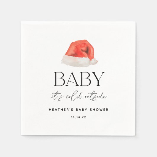 Kerstmama Het Is Koud Buiten Kerst Baby Shower Servet (Voorkant)
