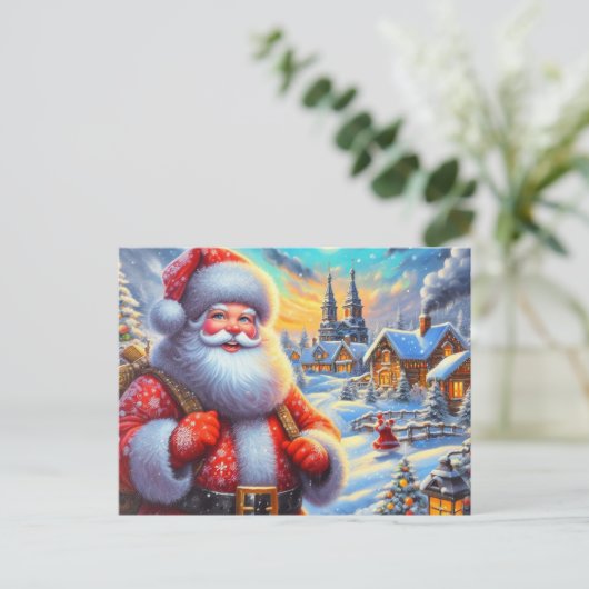 Kerstman 02 briefkaart (Staand voorkant)