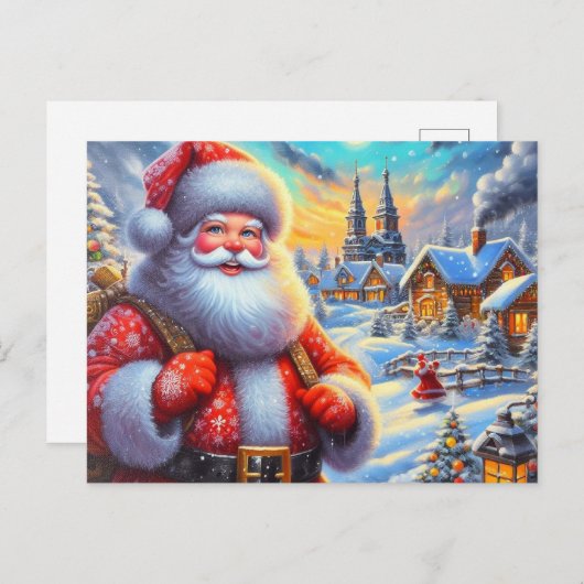 Kerstman 02 briefkaart (Voorkant / Achterkant)