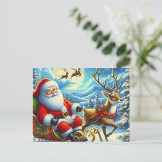 Kerstman 04 briefkaart (Staand voorkant)