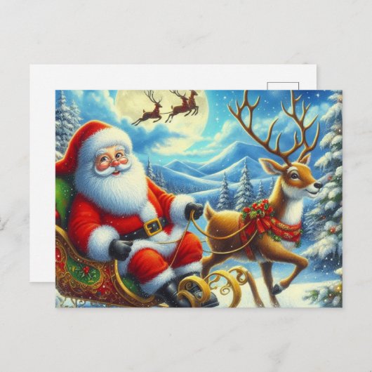 Kerstman 04 briefkaart (Voorkant / Achterkant)