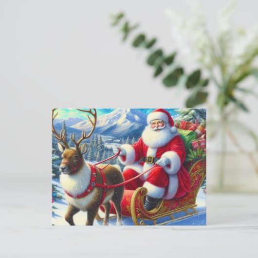 Kerstman 08 briefkaart (Staand voorkant)