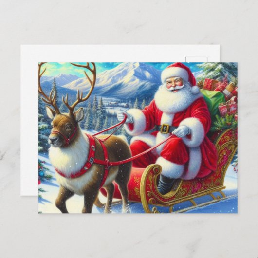 Kerstman 08 briefkaart (Voorkant / Achterkant)