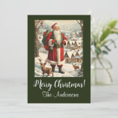 Kerstman 13 Vrolijk kerstfeest! kerstkaart Kaart (Staand voorkant)