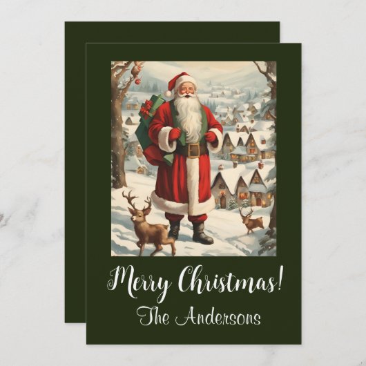 Kerstman 13 Vrolijk kerstfeest! kerstkaart Kaart (Voorkant / Achterkant)
