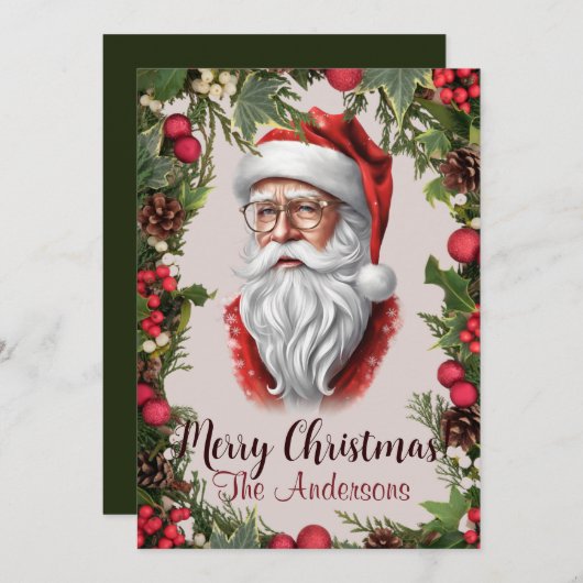 Kerstman 14 Vrolijk kerstfeest! kerstkaart Kaart (Voorkant / Achterkant)