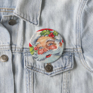 Kerstman 17 Ronde Button 7,6 Cm