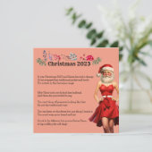 Kerstman 2023 Kerstmis Feestdagenkaart (Staand voorkant)