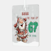 Kerstman 2025 Jaar van Zes Zeven Kerst Ornament (Voorkant links)