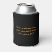 Kerstman 2027 Feestmodus Goud Disco Kerstmis Blikjeskoeler (Blikje Achterkant)