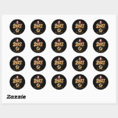 Kerstman 2027 Feestmodus Goud Disco Kerstmis Ronde Sticker (Vel)