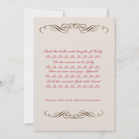  kerstman 21 met kerstlied kaart (Achterkant)