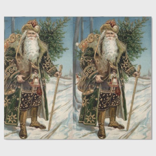 kerstman 3 cadeaupapier (Vlak)