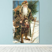 kerstman 3 canvas afdruk (Insitu (Houten vloer))