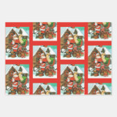 kerstman 3 Kerstmis Inpakpapier Vel (Voorkant 3)