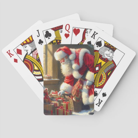 Kerstman 3 pokerkaarten (Achterkant)