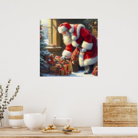 Kerstman 3 poster (Keuken)