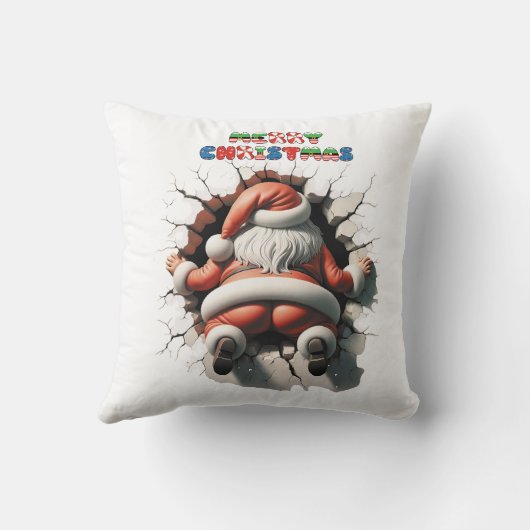 Kerstman 3D Print Kussen Home Decor (Achterkant)