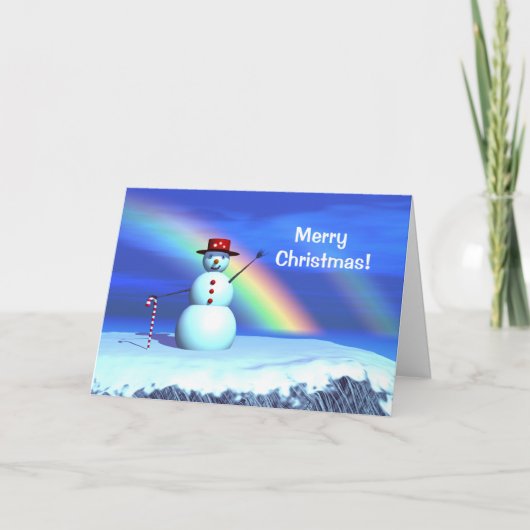 Kerstman 3D Snowman Feestdagen Kaart (Voorkant)