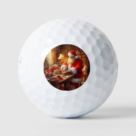 Kerstman 4 golfballen (Voorkant)