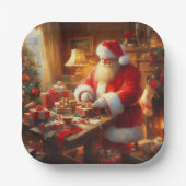 Kerstman 4 papieren bordje (Voorkant)