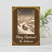 Kerstman 4 Vrolijk kerstfeest! kerstkaart Kaart (Staand voorkant)