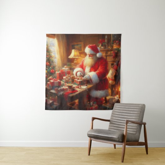 Kerstman 4 wandkleed (In situ)