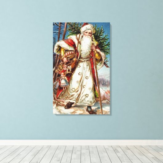  Kerstman 5 Canvas Afdruk (Insitu (Houten vloer))