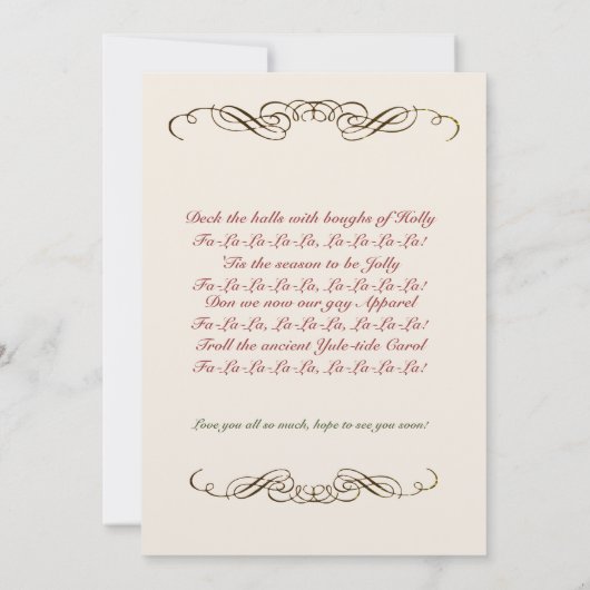  Kerstman 5 met kerstfeestdag Kaart (Achterkant)