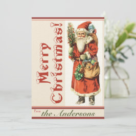 Kerstman 5 met kerstfeestdag Kaart