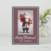 Kerstman 5 Vrolijk kerstfeest! kerstkaart Kaart (Staand voorkant)