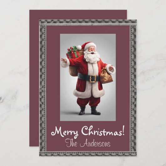 Kerstman 5 Vrolijk kerstfeest! kerstkaart Kaart (Voorkant / Achterkant)