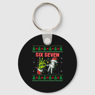 Kerstman 67 Kerstmis Verschrikkelijke Trui Vingers Sleutelhanger
