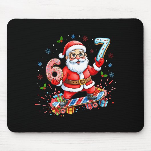 Kerstman 67 Meme Donut Skateboard Prettig Kerstfee Muismat (Voorkant)