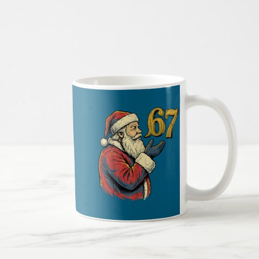 Kerstman 67 Nummer Grappige Kerst Meme Se Koffiemok (Rechts)