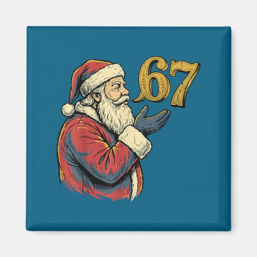 Kerstman 67 Nummer Grappige Kerst Meme Ze Magneet (Voorkant)