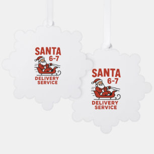 Kerstman 6-7 Bezorgservice Ornament Kaart