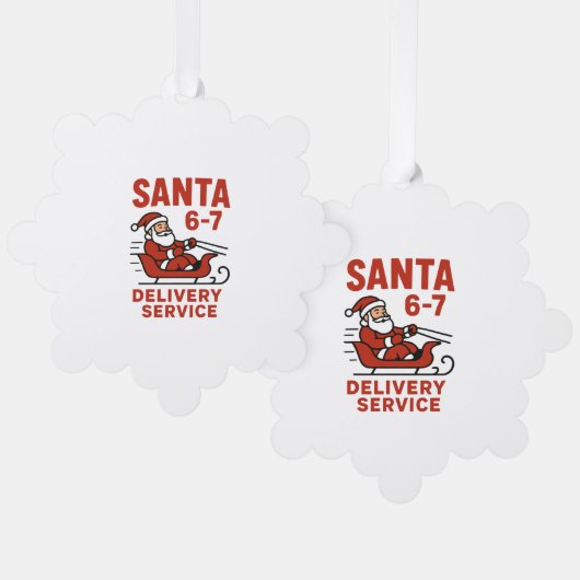 Kerstman 6-7 Bezorgservice Ornament Kaart (Voorkant / Achterkant)