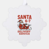 Kerstman 6-7 Bezorgservice Ornament Kaart (Achterkant)