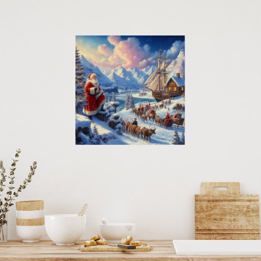 Kerstman 6 poster (Keuken)