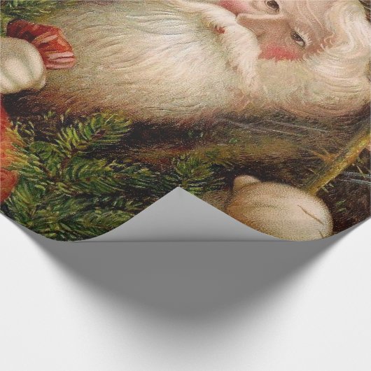 kerstman 8 cadeaupapier (Hoek)