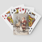  Kerstman aaien een rendier schilderij Pokerkaarten (Achterkant)