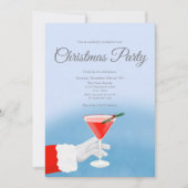 Kerstman aanbieden Martini op kerstfeest Kaart (Voorkant)