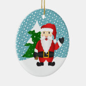 Kerstman, aangepaste familienaam en kerstmis keramisch ornament (Rechts)