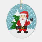 Kerstman, aangepaste familienaam en kerstmis keramisch ornament (Links)