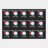 Kerstman - Aangepaste Golf Ball Sports Santa Inpakpapier Vel (Voorkant 3)