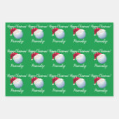 Kerstman - Aangepaste Golf Ball Sports Santa Inpakpapier Vel (Voorkant 2)