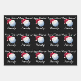 Kerstman - Aangepaste Golf Ball Sports Santa Inpakpapier Vel