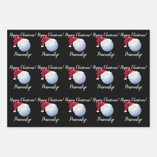 Kerstman - Aangepaste Golf Ball Sports Santa Inpakpapier Vel (Voorkant)