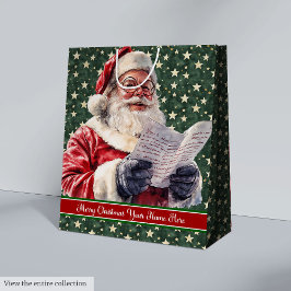  Kerstman Aangepaste Naam Gift Bag Holiday Medium Cadeauzakje